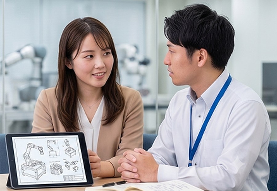 キャリアアドバイザーと候補者が面談している様子